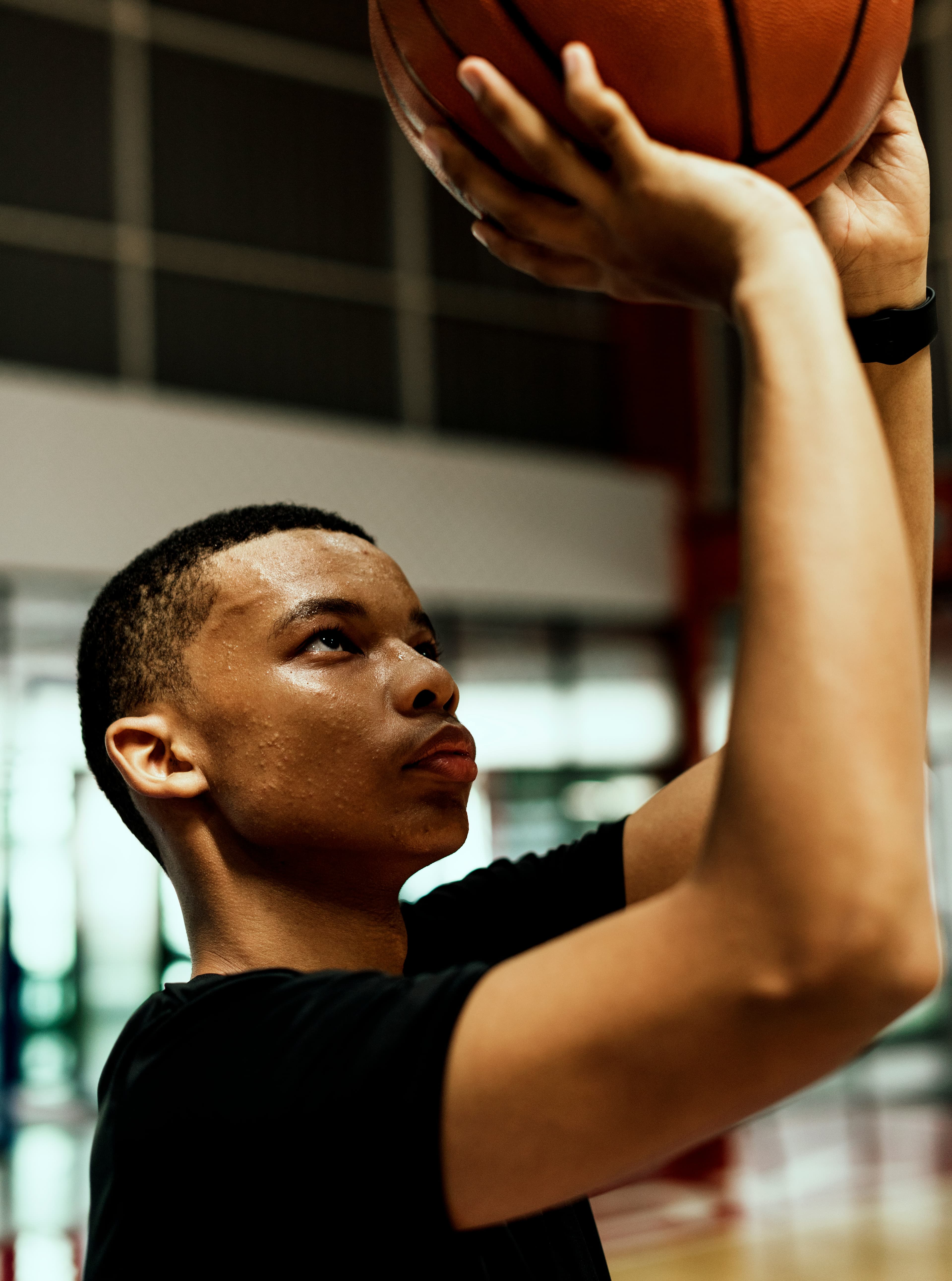 Athlete elevating for a layup during Fraser Valley basketball training